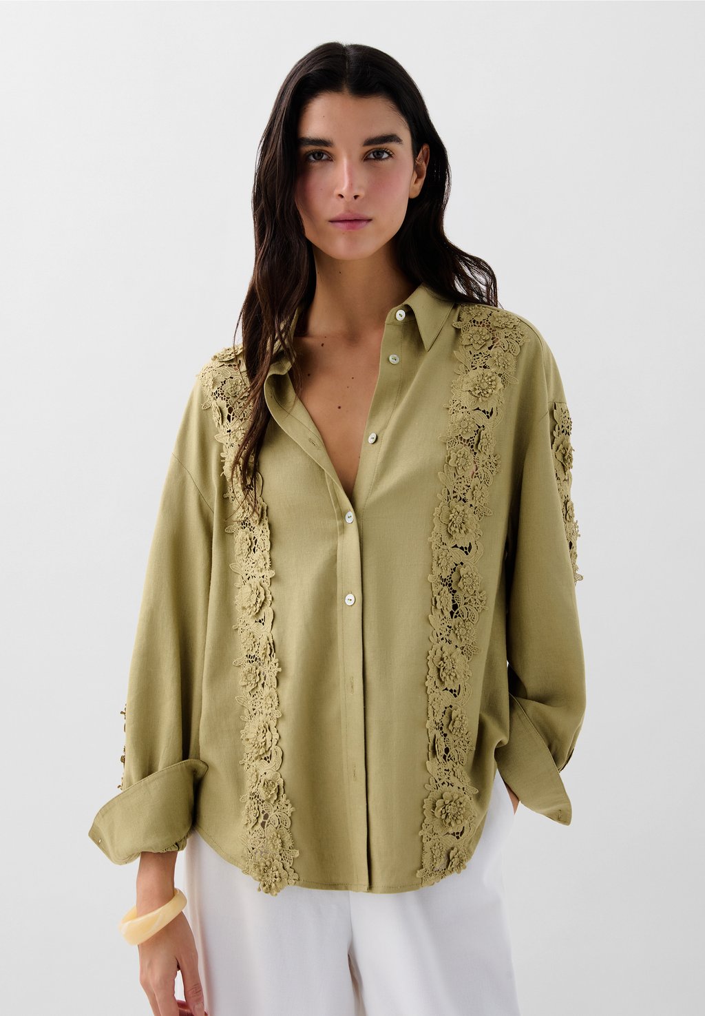 

Блузка на пуговицах Scalpers, хаки