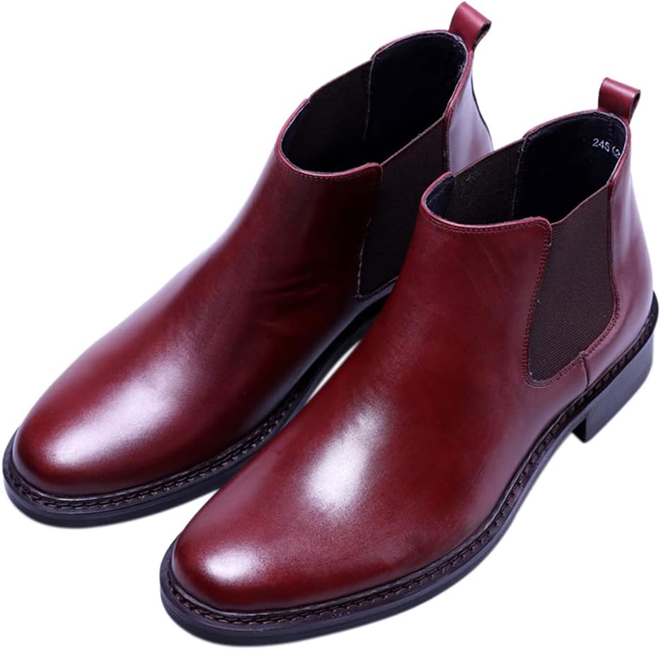 

Кожаные ботинки Chelsea на щиколотке для мужчин Santimon Mens Dress - модные стильные ботинки Western для деловых встреч, свадеб и вечеринок, коричневый