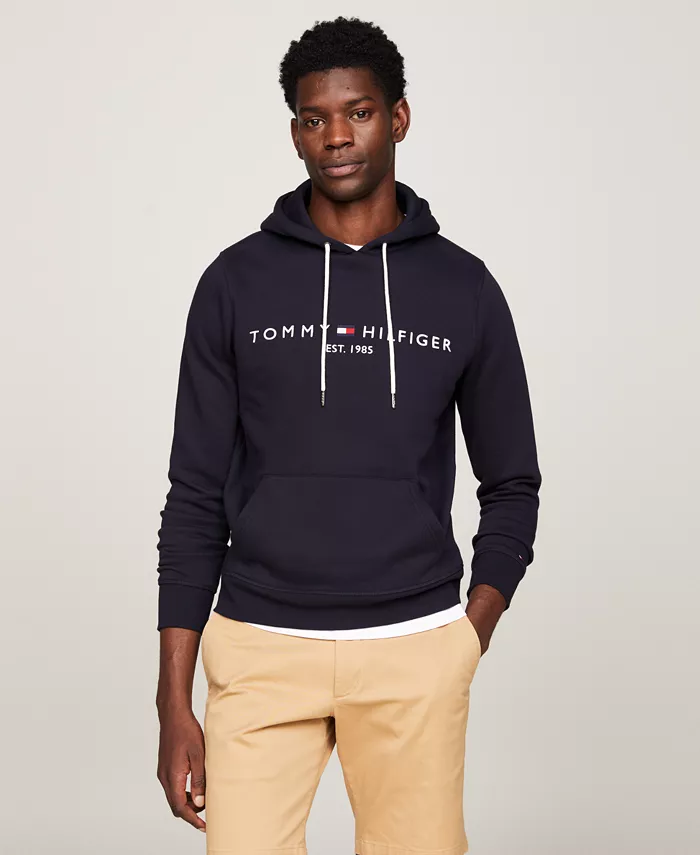 

Мужская худи с вышитым логотипом Tommy Hilfiger, синий