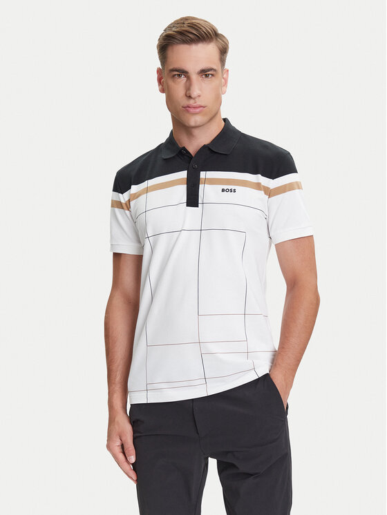 

Поло slim fit Paule 50544477 Boss, белый