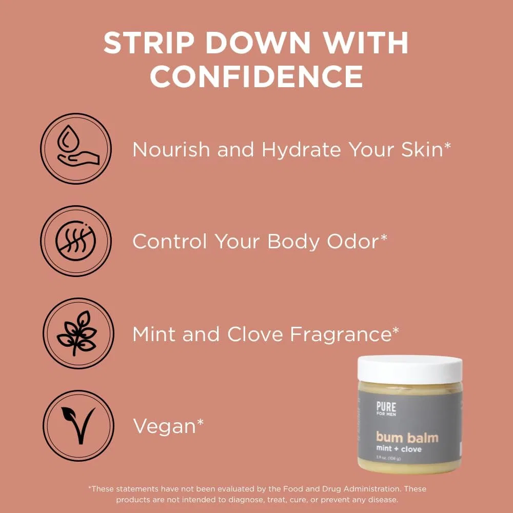 Лосьон для тела Pure for Men Bum Balm увлажняющий с мятой и гвоздикой, 3.8 унции — фото 4