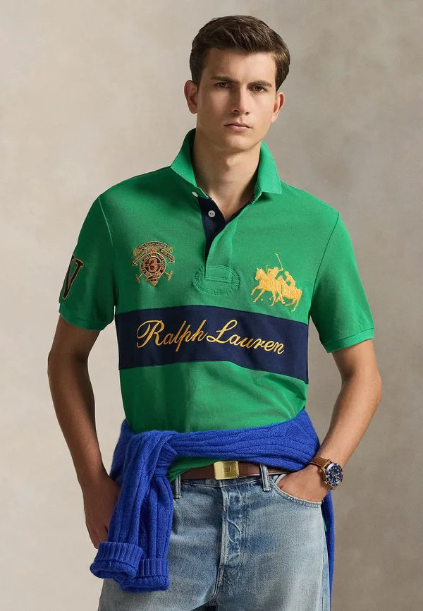 Классическая рубашка поло с гербом Polo Ralph Lauren, Stafford Green/Newport Navy