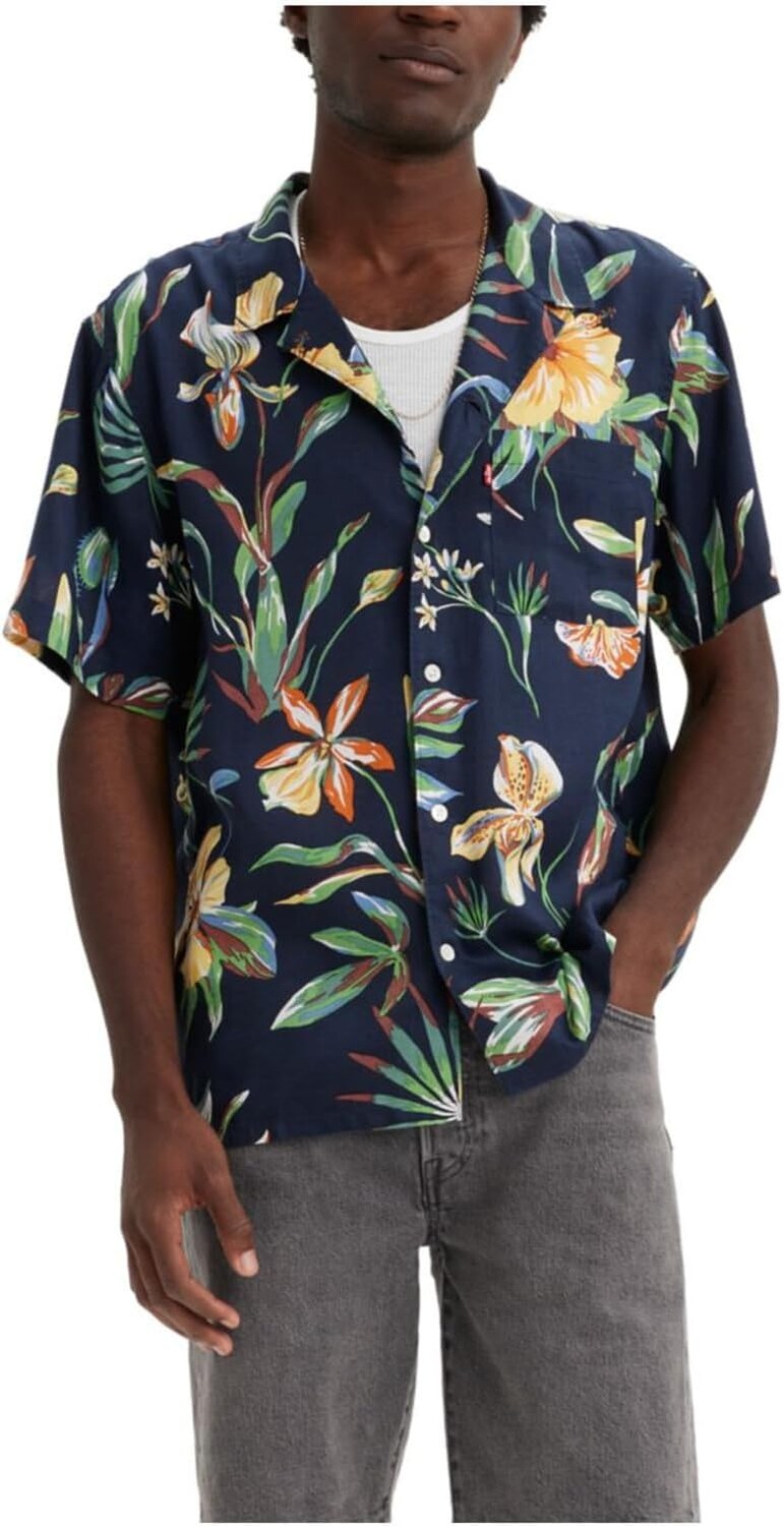 

Рубашка Levi's Premium The Sunset Camp Shirt, цвет Nepenthe Floral Navy Blazer