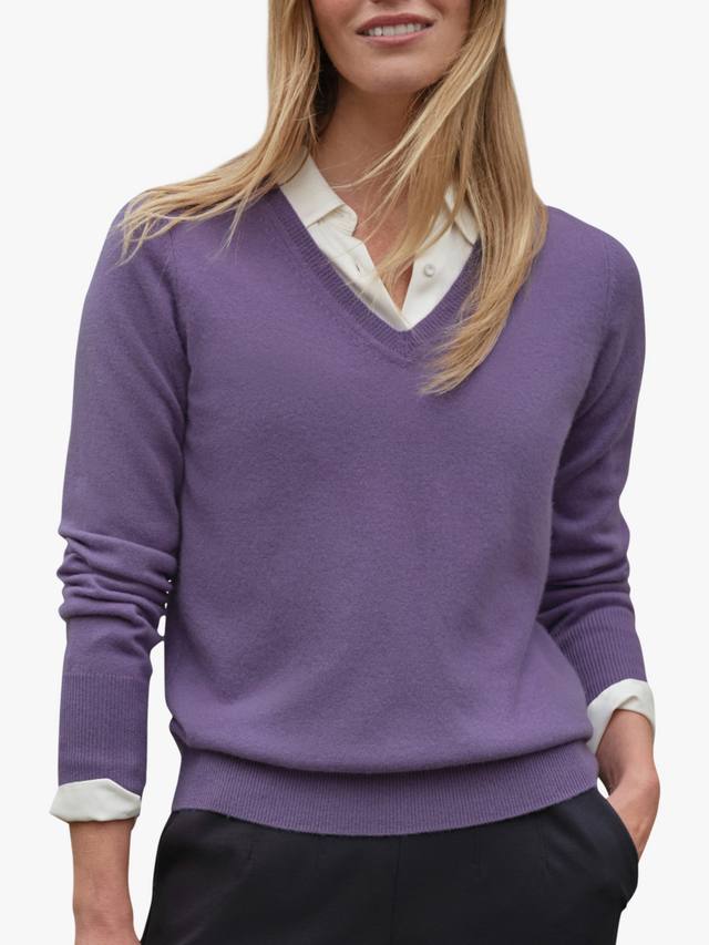 

Водолазка из чистого кашемира с V-образным вырезом Pure Collection, Viola