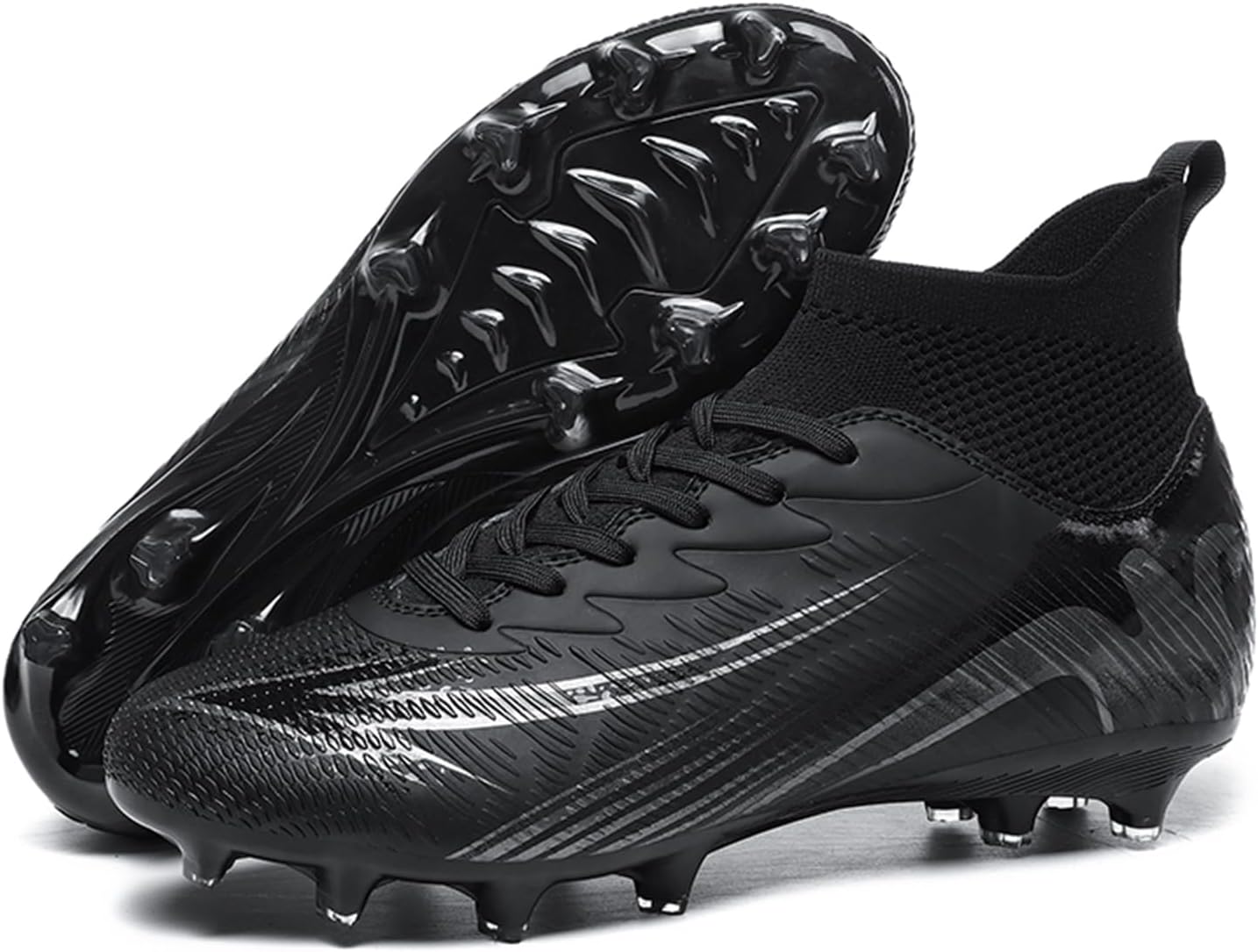 

Мужские футбольные бутсы с высоким верхом FG, длинные шипы, взрослые футбольные кроссовки, легкие профессиональные для спортивных тренировок Up Run, черный