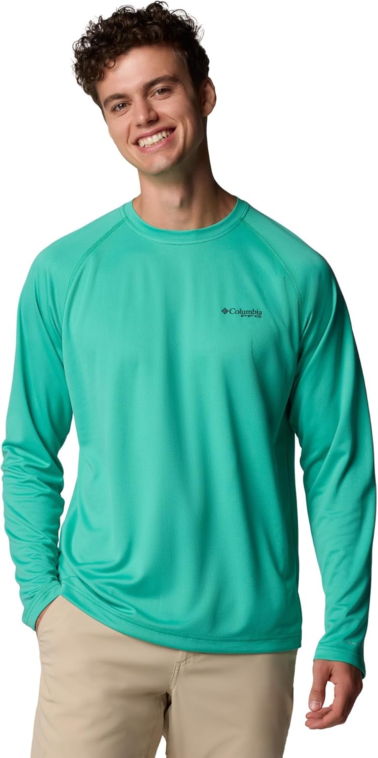 

Columbia мужская футболка PFG Solar Stream с длинным рукавом, Glaze Green