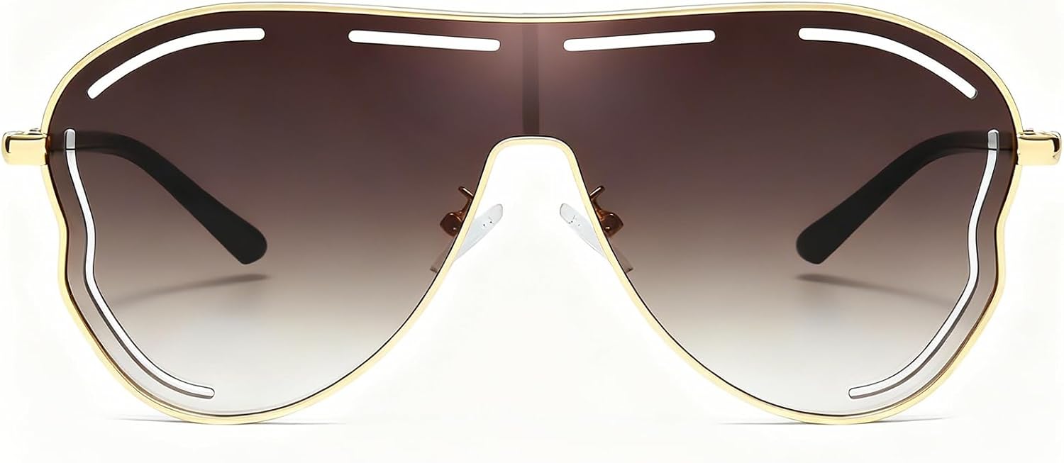 

Стильные солнцезащитные очки-авиаторы большого размера для женщин, модная оправа в форме бабочки, защита от УФ-излучения UV400, классические очки Chicid, A02 Glod Frame/Gradient Brown Lens