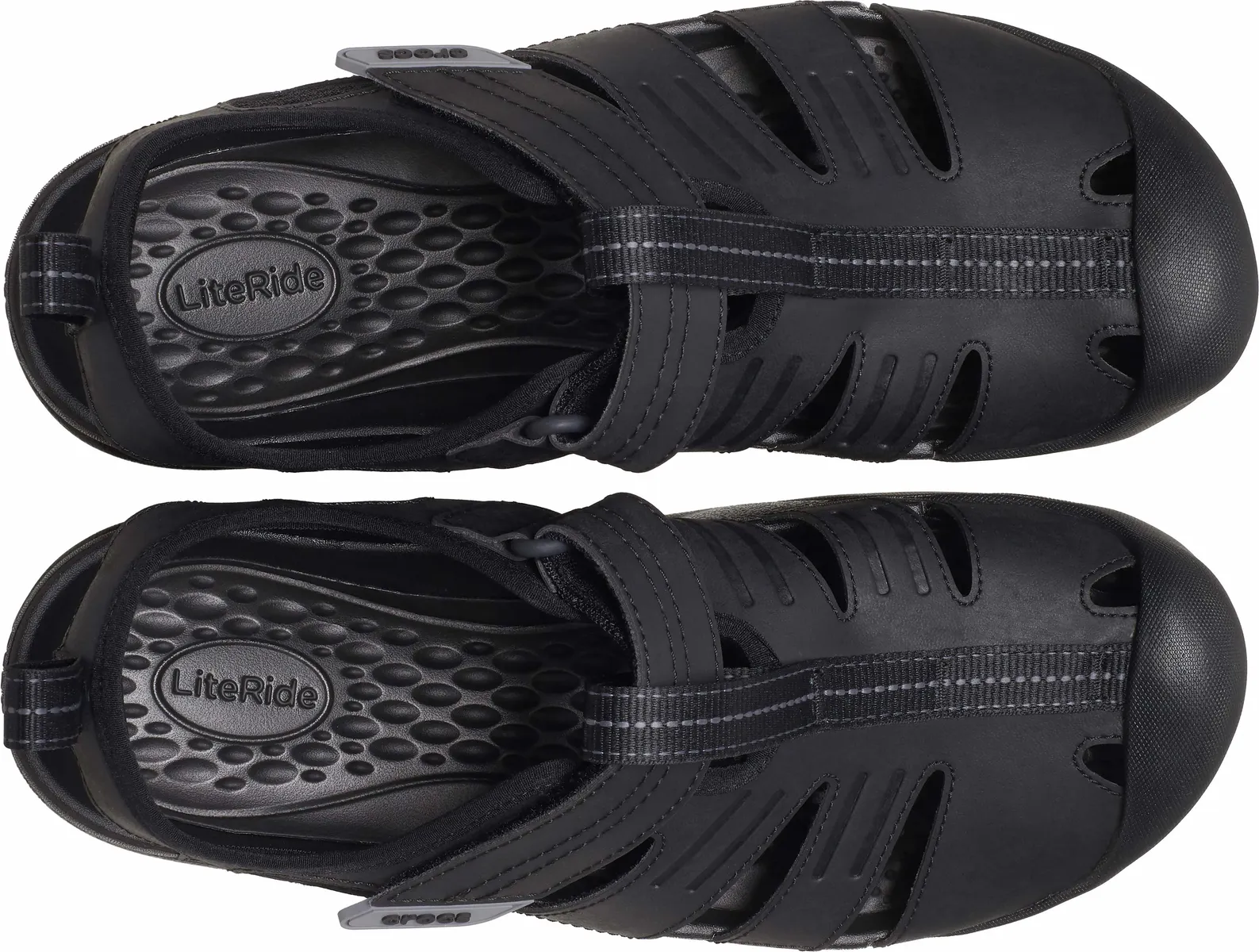 Сандалии Crocs "Юкон Рыбак", полуботинки, тапочки, трекинговая обувь на практичной застежке-липучке, черный — фото 3