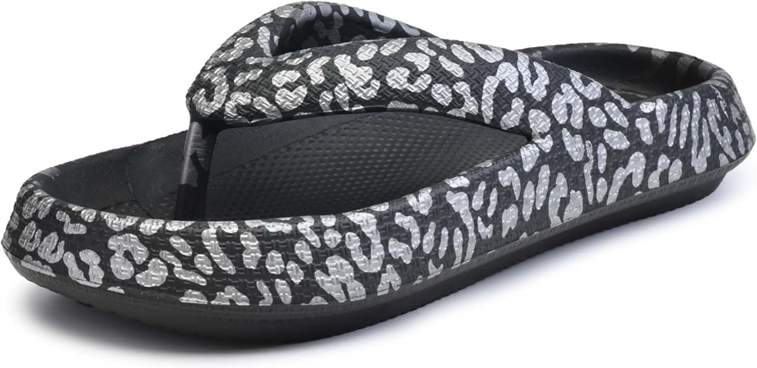 

Женские шлепанцы, леопардовый принт, мужские шлепанцы, легкий материал EVA, шлепанцы с толстой подошвой, шлепанцы, семенные шлепанцы, подходят как для дома, так и для улицы. (Для больших детей/взрослых) Vtiao, черный