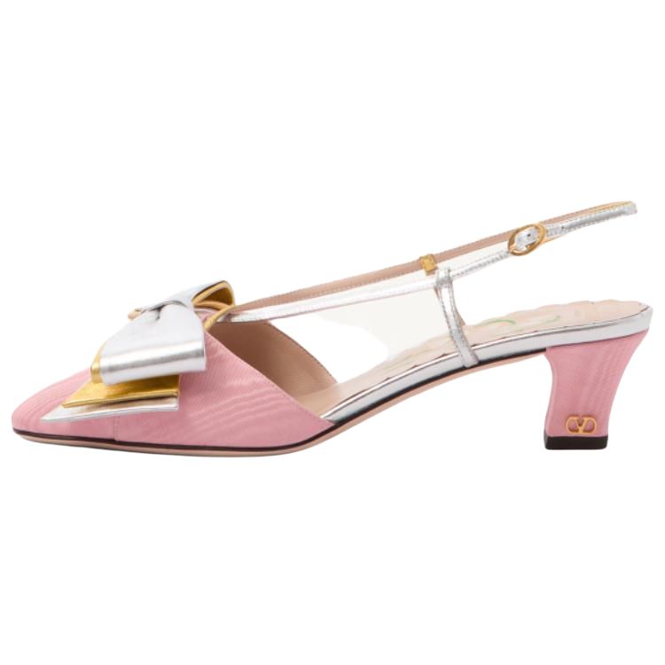 Bowow Chunky Heel High Heels 4.5cm Women's Pink Valentino