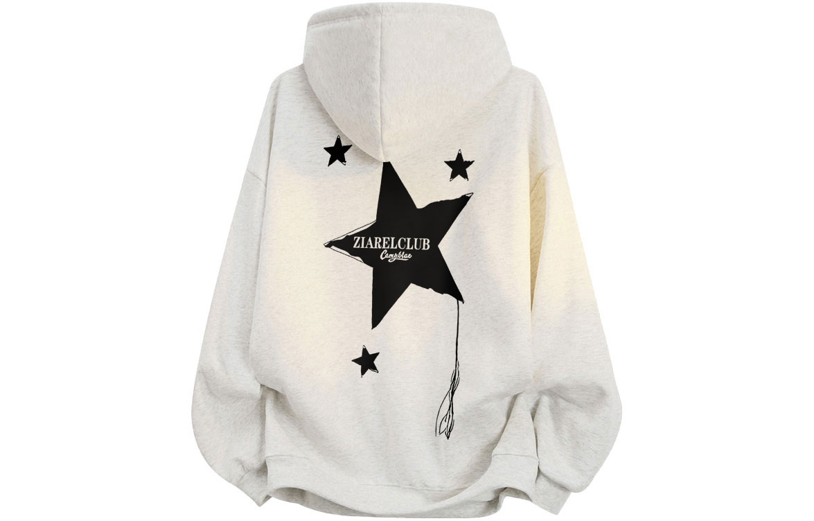 

Толстовка Unisex Hooded Moderate Heavyweight ZIAREL, белый heather серый