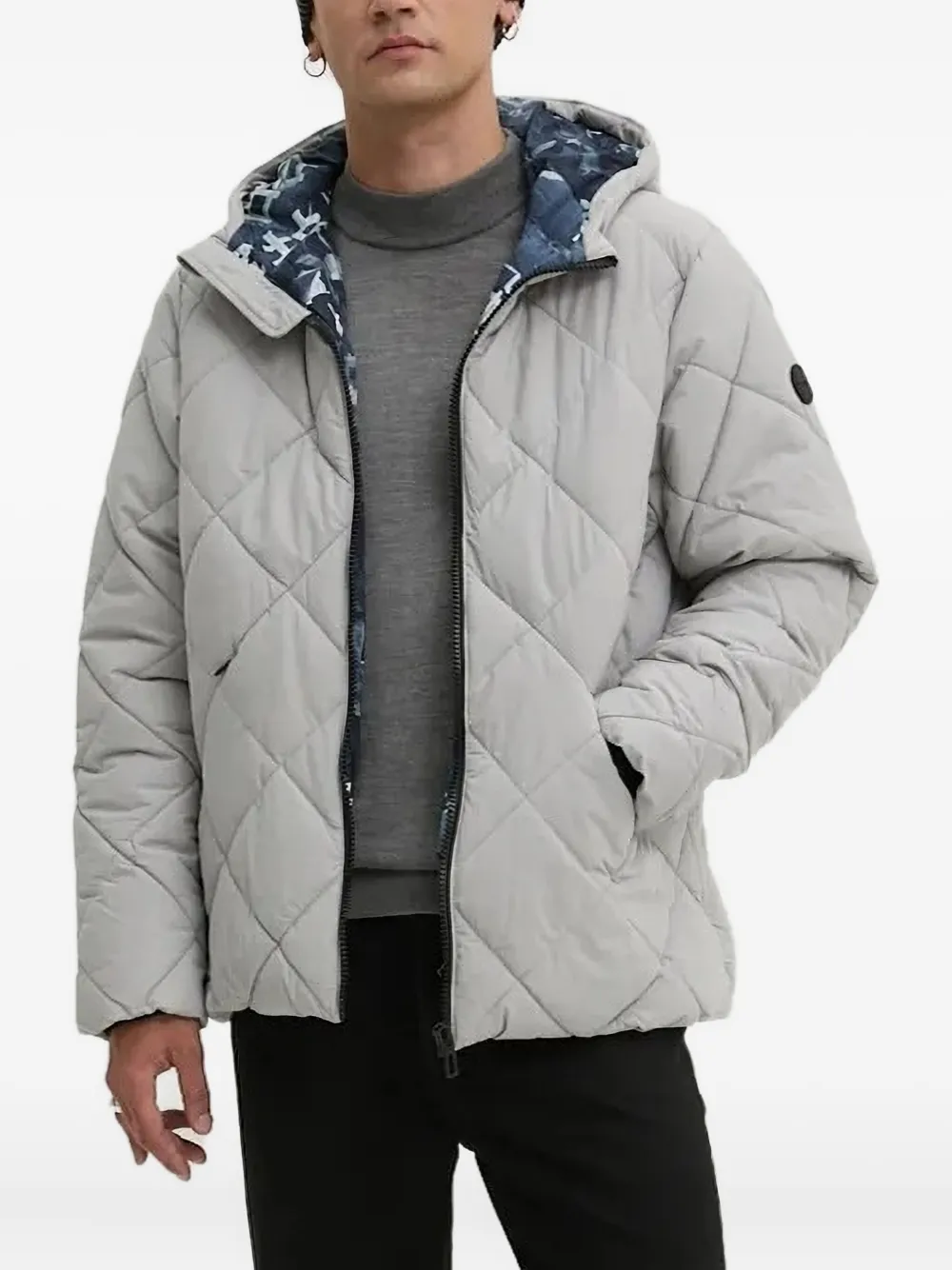 

Двусторонняя утепленная куртка с ромбовидным узором Desigual, серый