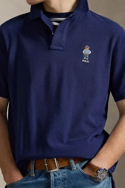 Поло хлопковое Polo Ralph Lauren, синий — фото 4
