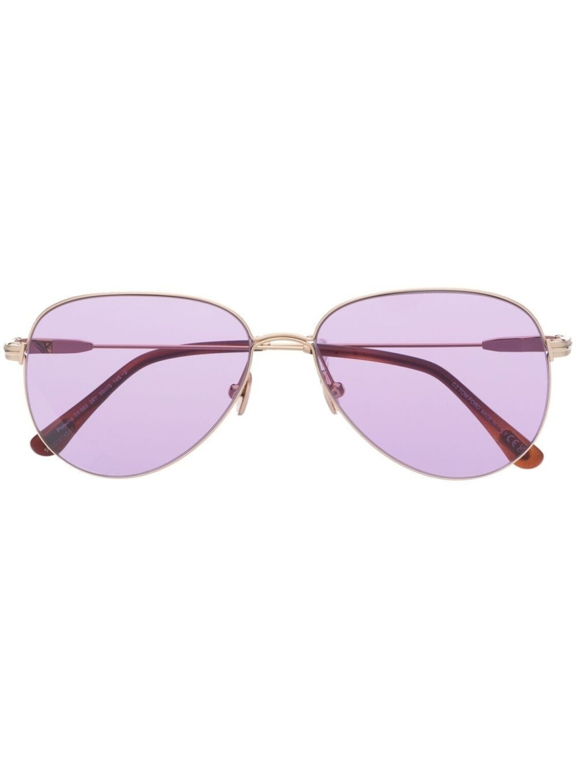 

TOM FORD Eyewear солнцезащитные очки Porscha в круглой оправе, золотистый