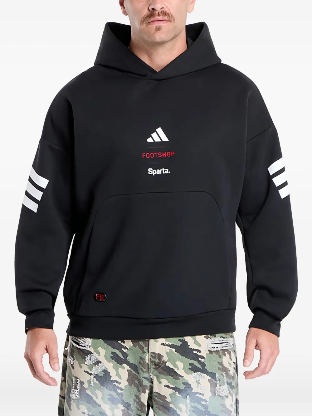 Худи в полоску из коллаборации с Footshop и Sparta Adidas, черный