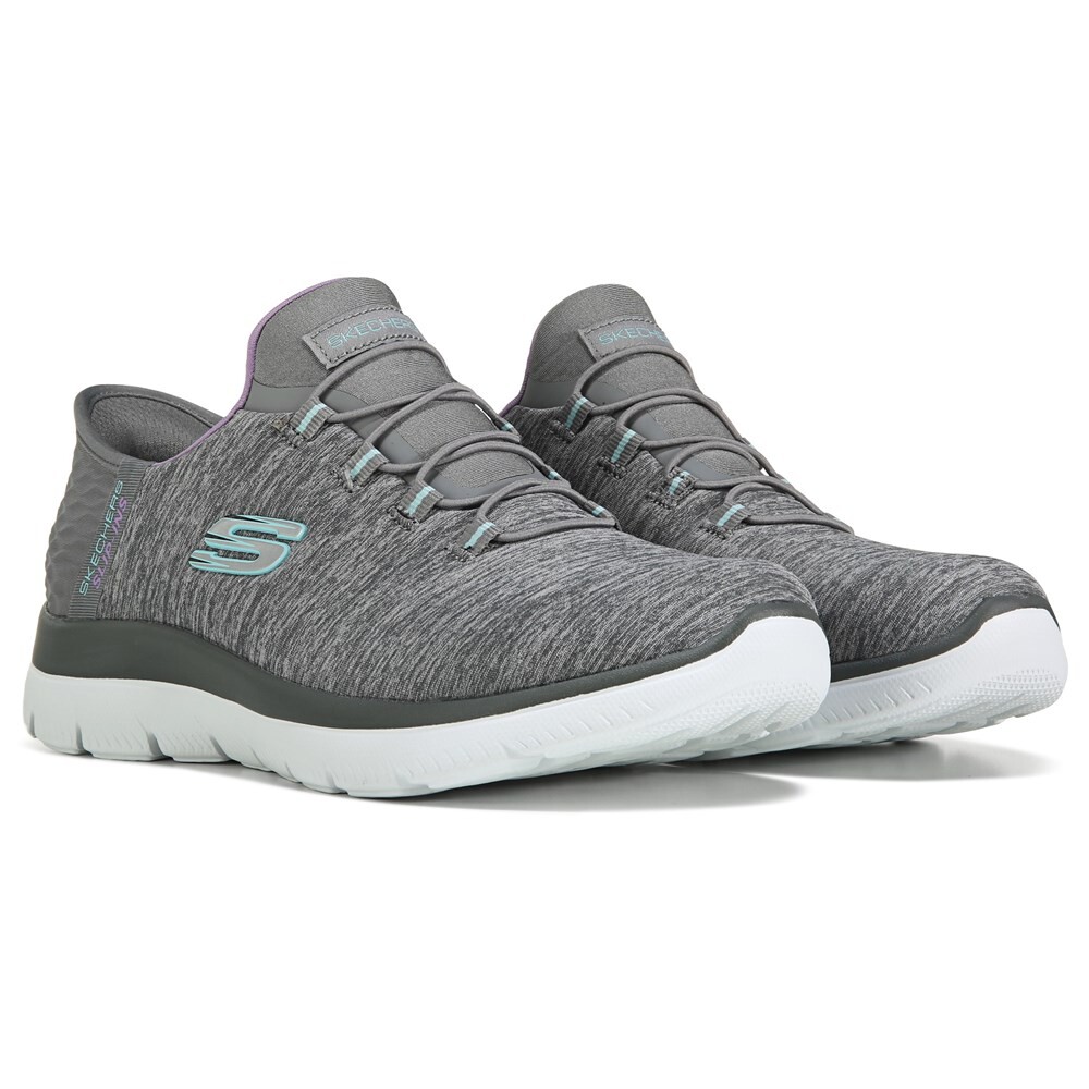 

Женские слипоны Summit среднего/широкого размера Skechers, серый