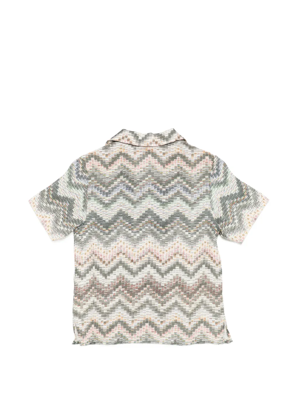Рубашка с узором и короткими рукавами Missoni Kids, бежевый — фото 2