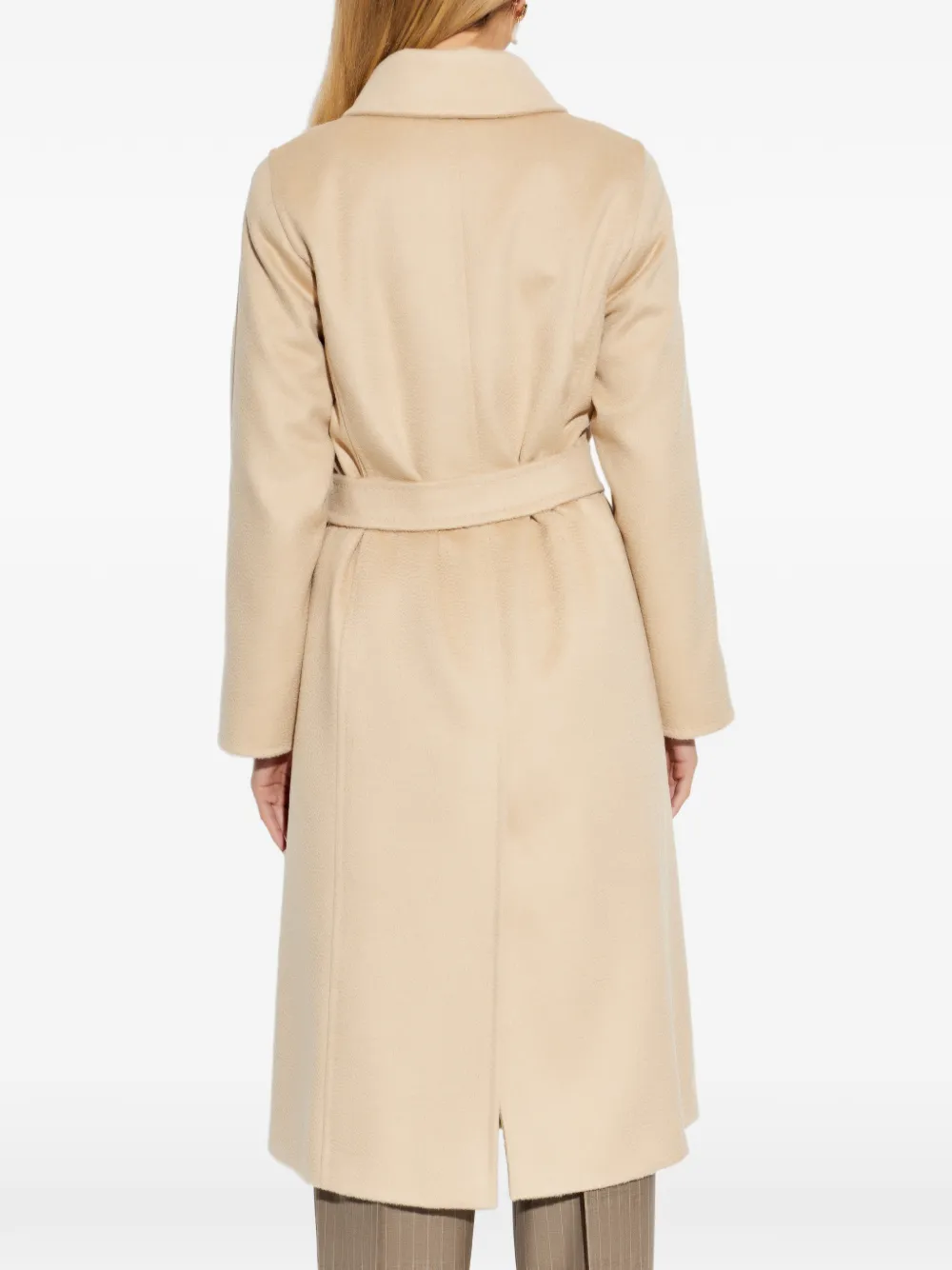 Пальто с поясом и длинными рукавами Max Mara, нейтральный — фото 4
