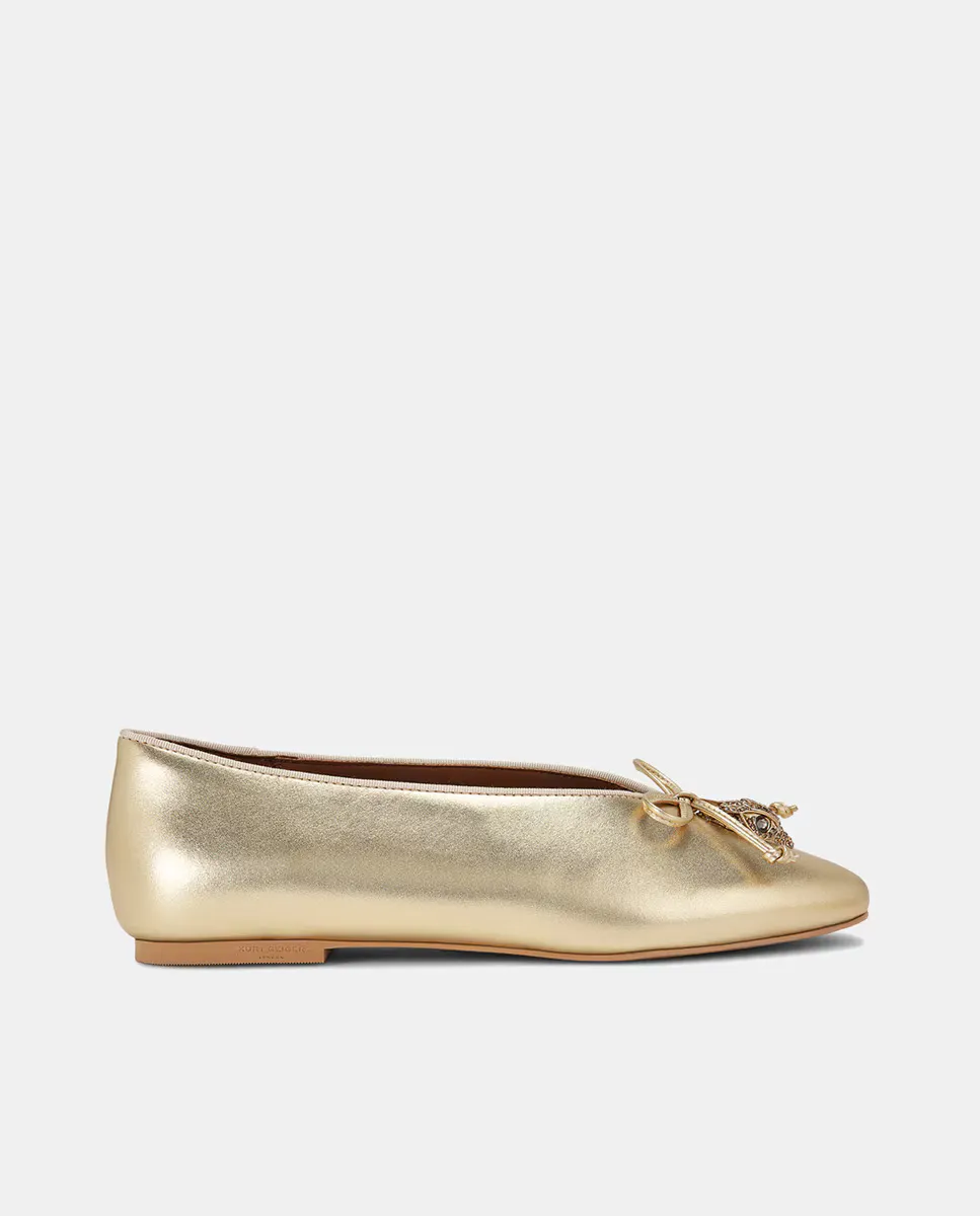 

Женские кожаные балетки Sloane Eagle с логотипом Kurt Geiger, золотой