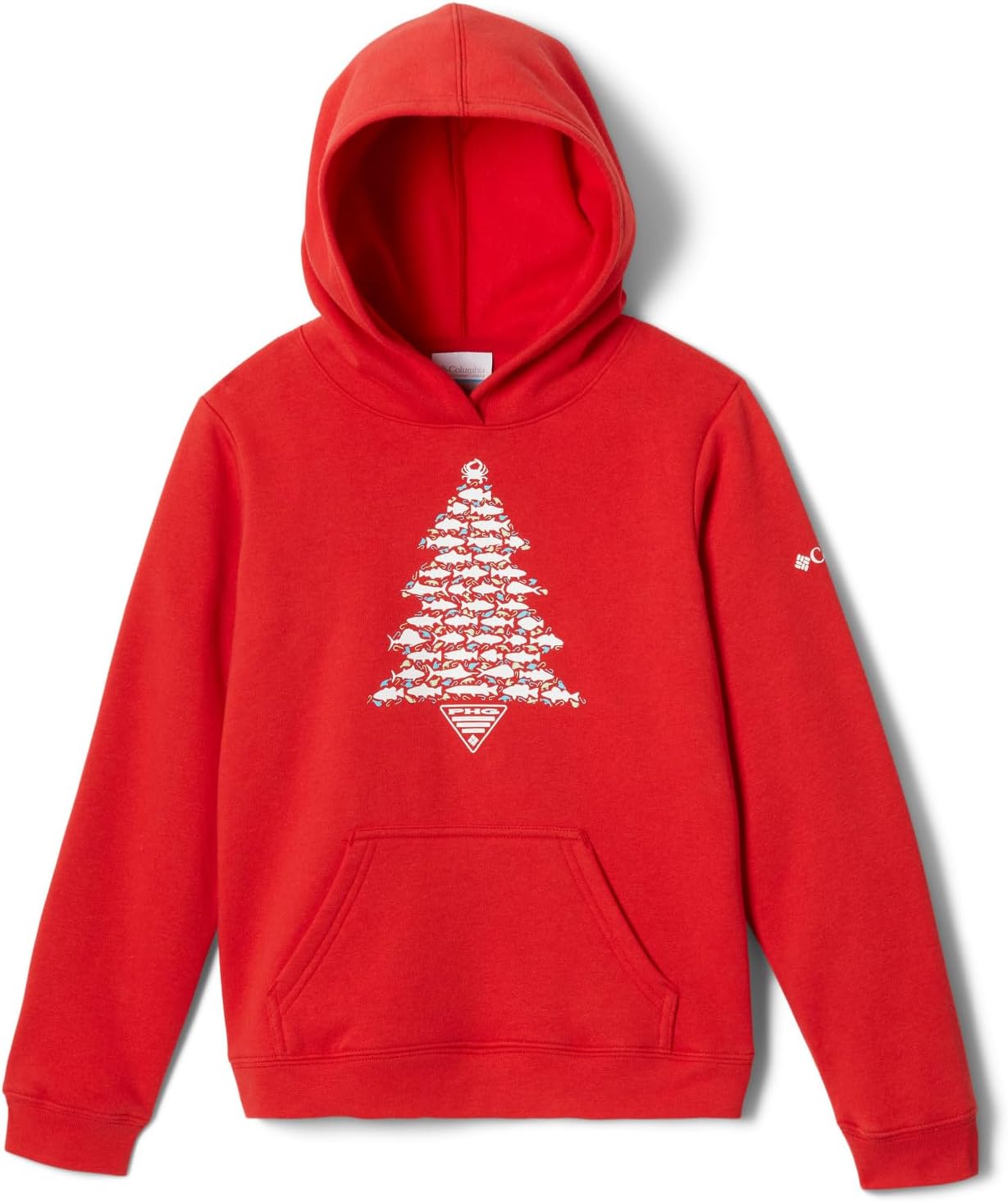 

Колумбия мальчики Pfg Elements Hoodie худи Columbia, Red Spark/Pfg Fish Tree
