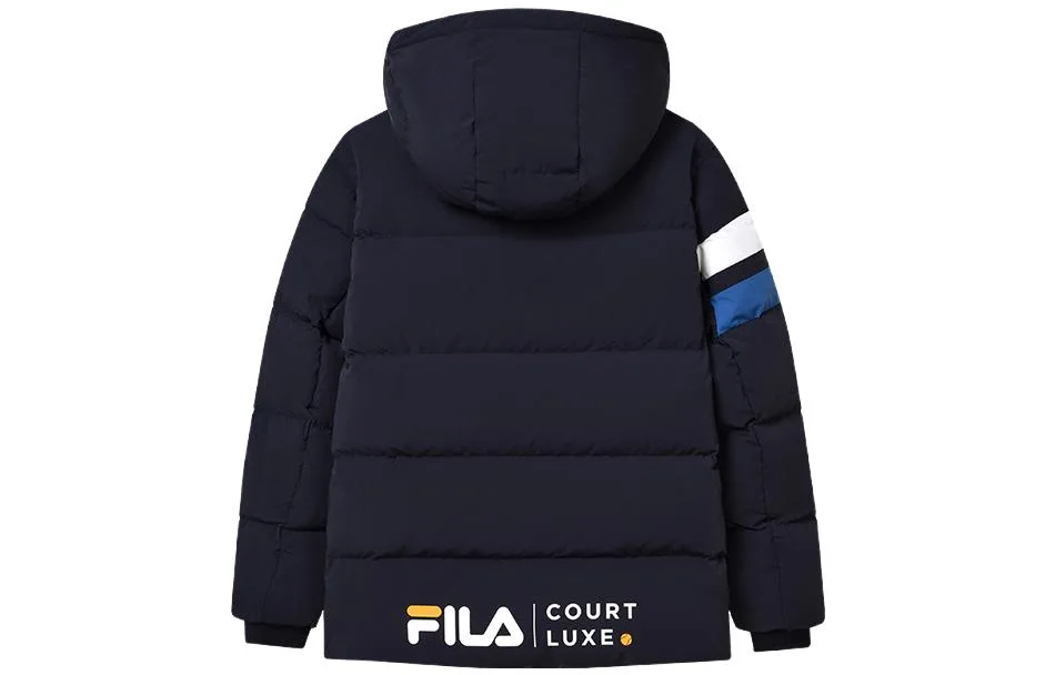 Детская пуховая куртка с капюшоном FILA KIDS, Royal Blue — фото 4