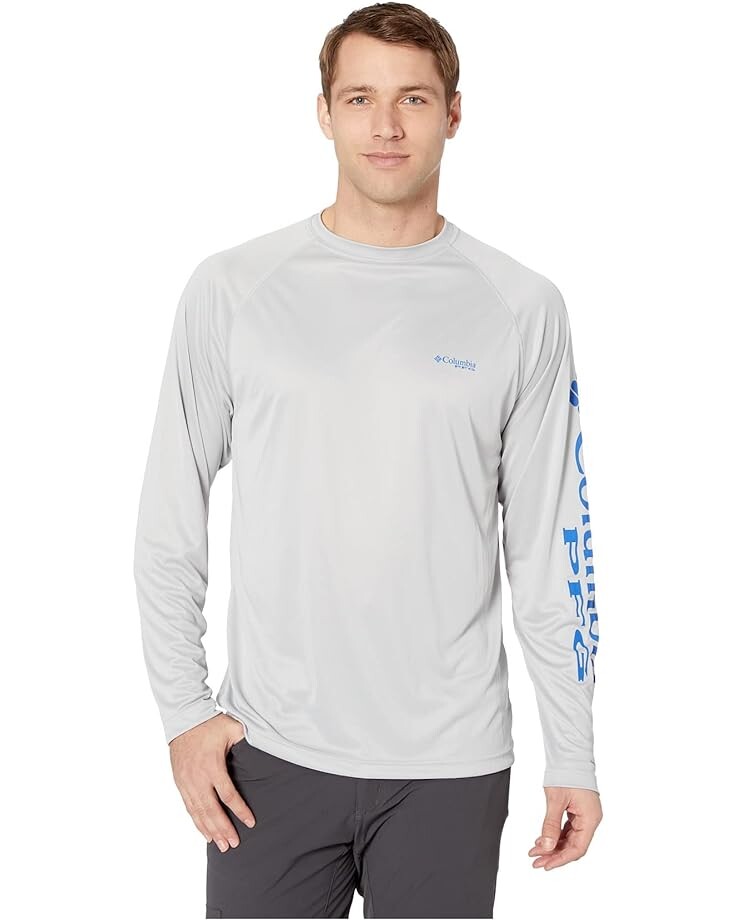 

Рубашка Columbia Terminal Tackle L/S, цвет Cool Grey/Vivid Blue Logo