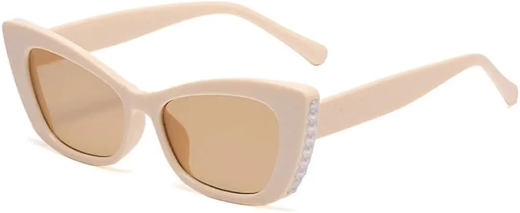 

Винтажные солнцезащитные очки «кошачий глаз», роскошные женские очки конфетных цветов, модные, с защитой от УФ-излучения UV400 VRTRFFTR, Beige-lihght Brown