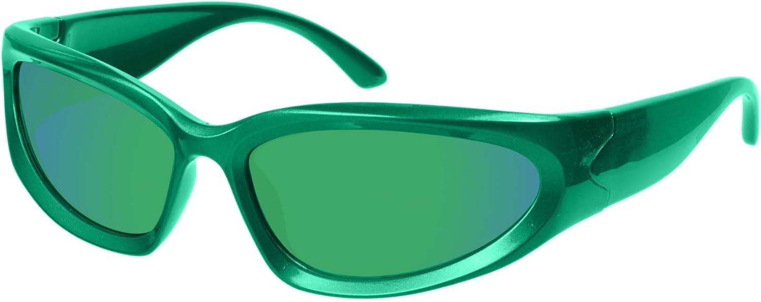 

Солнцезащитные очки mosanana Y2k с поляризованными линзами и обтекаемой формой для женщин, модные овальные солнцезащитные очки Swift, футуристические очки в стиле ретро 2000-х, спортивные солнцезащитные очки MS52245, C8 Green