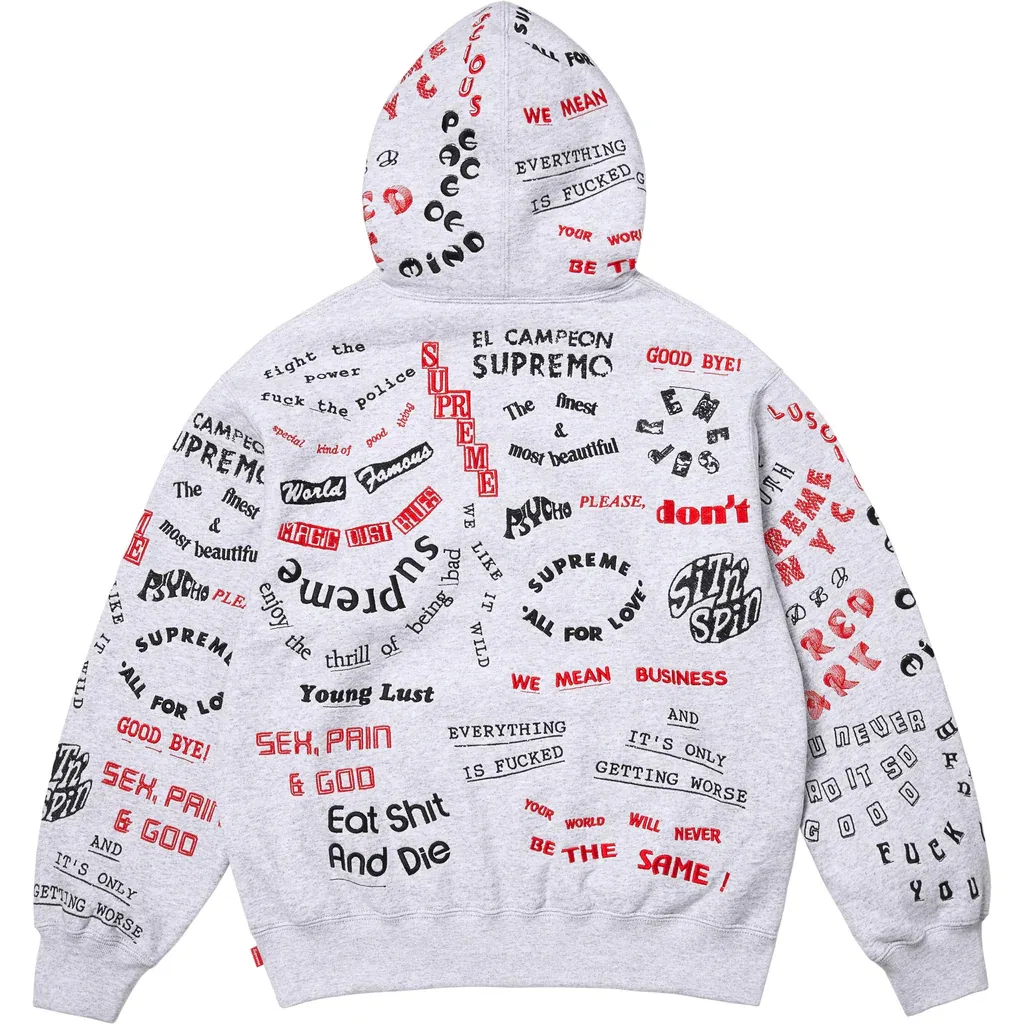 Толстовка с капюшоном Too Deadly SS26 WEEK1, унисекс Supreme, Ash/Ash Grey