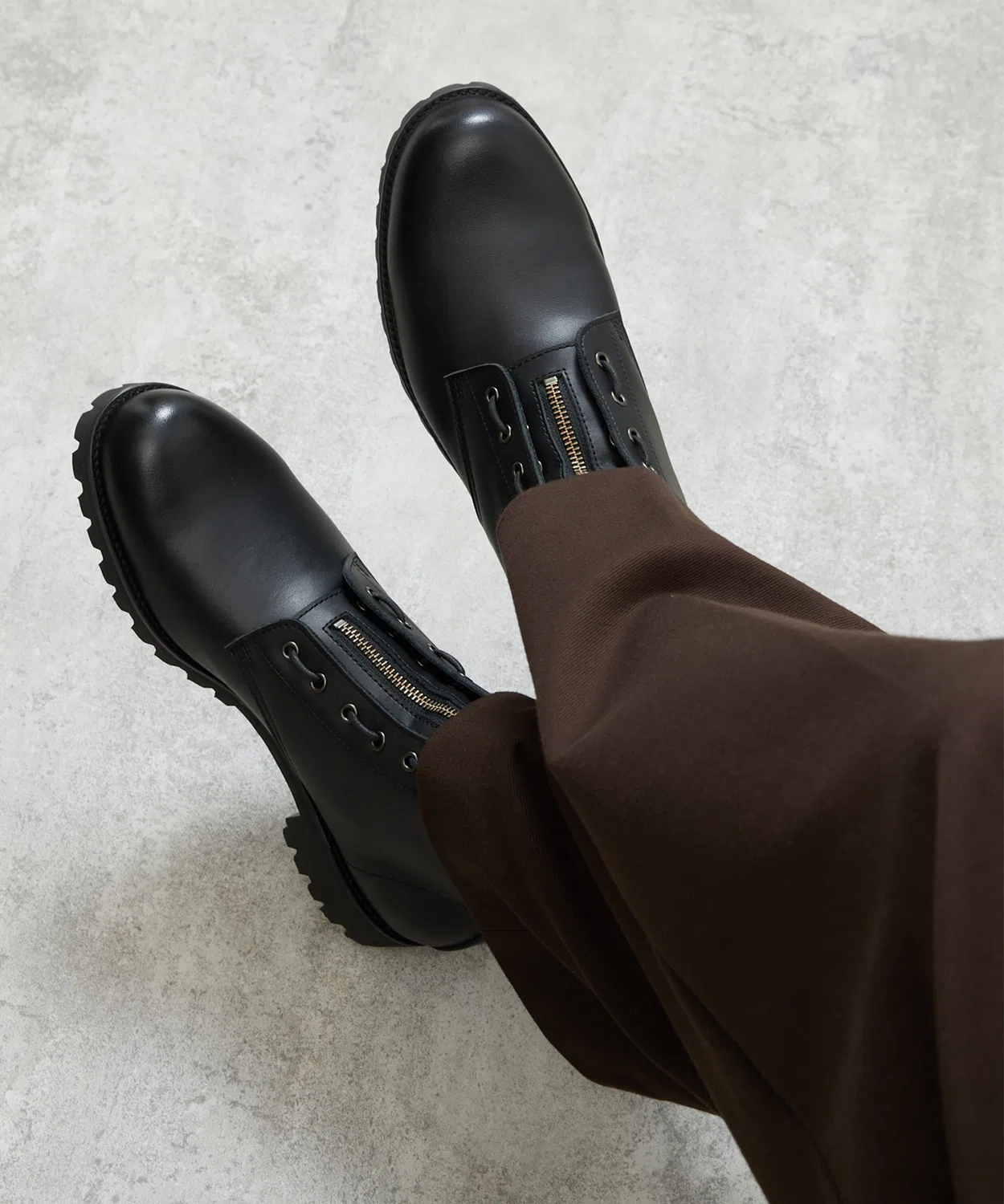 Ботинки 3way Fire Man Boots PADRONE на молнии, из водонепроницаемой кожи, на подошве Vibram, черные