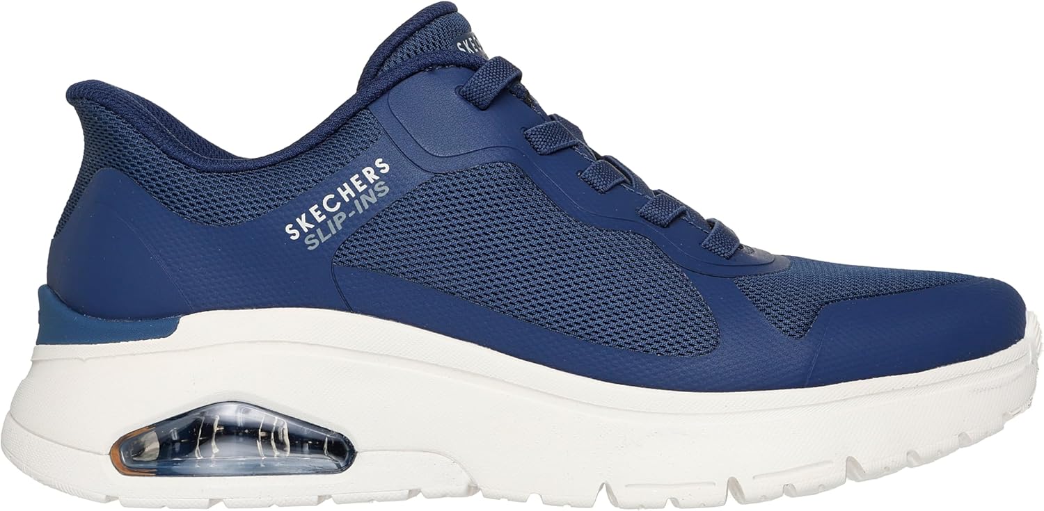 Мужские слипоны Skechers Uno Flex - Ez Air Hands Free, темно-синий — фото 4