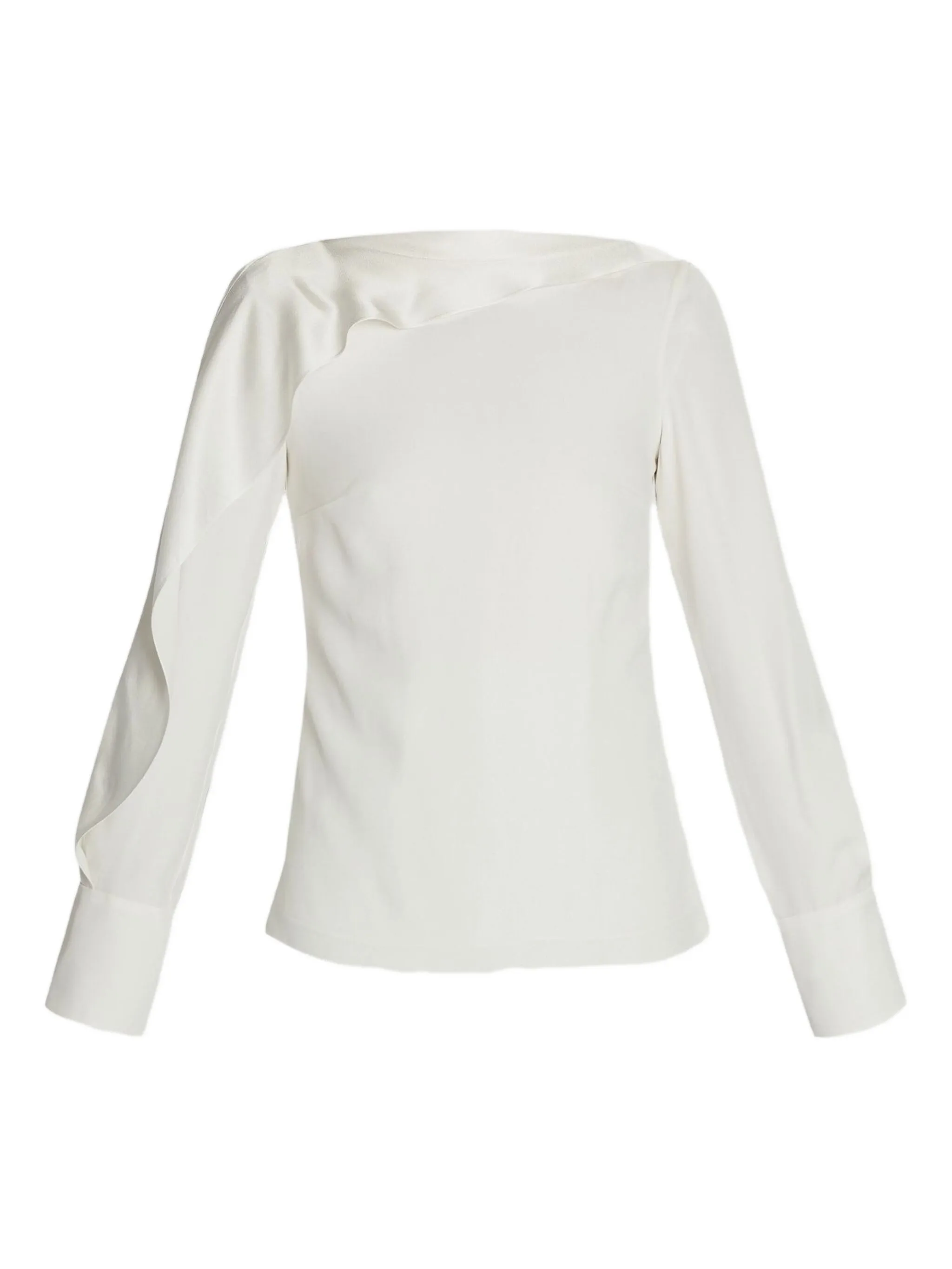 

Топ с длинными рукавами и оборками Erdem, белый