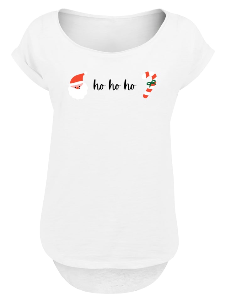 

Удлиненная футболка Ho Ho Ho Christmas белого цвета F4NT4STIC, Белый, Удлиненная футболка Ho Ho Ho Christmas белого цвета F4NT4STIC