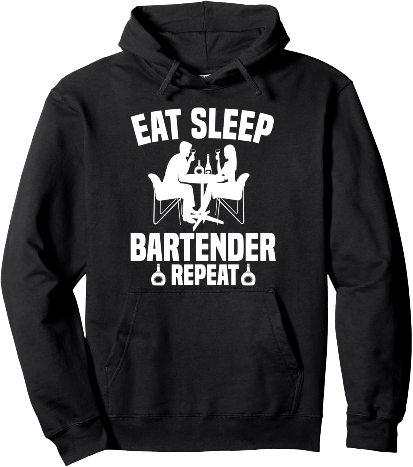 

Забавная толстовка «Бармен: Ешь, спи, бармен, повторяй» Eat Sleep Bartender Repeat, черный