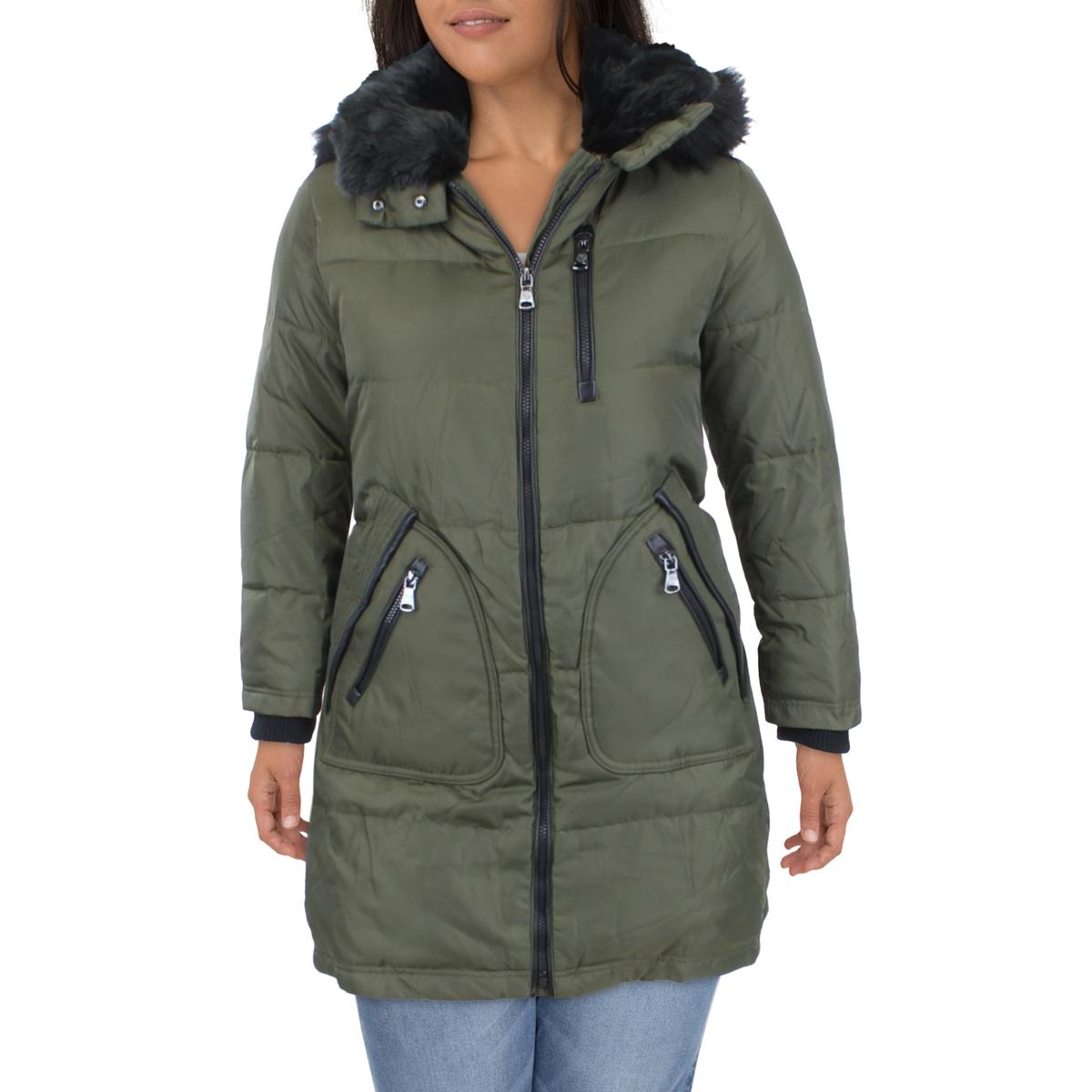 

Женское утепленное миди пальто Vince Camuto, оливковый