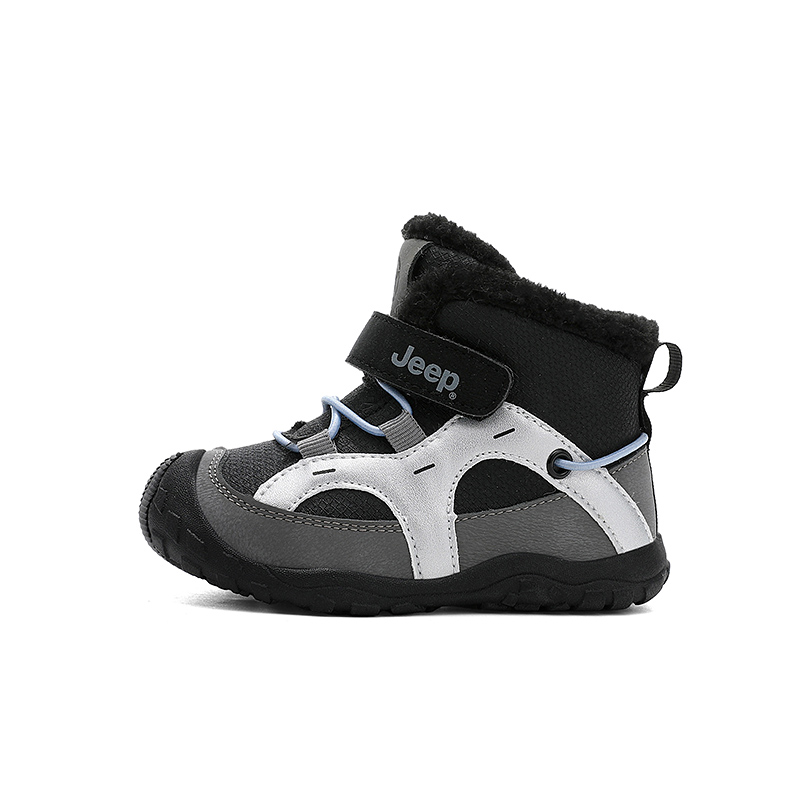 Утепленные зимние ботинки mid top для детей с противоскользящей и износостойкой подошвой Jeep, светло-хаки/obsidian черный[fleece-lined] — фото 3