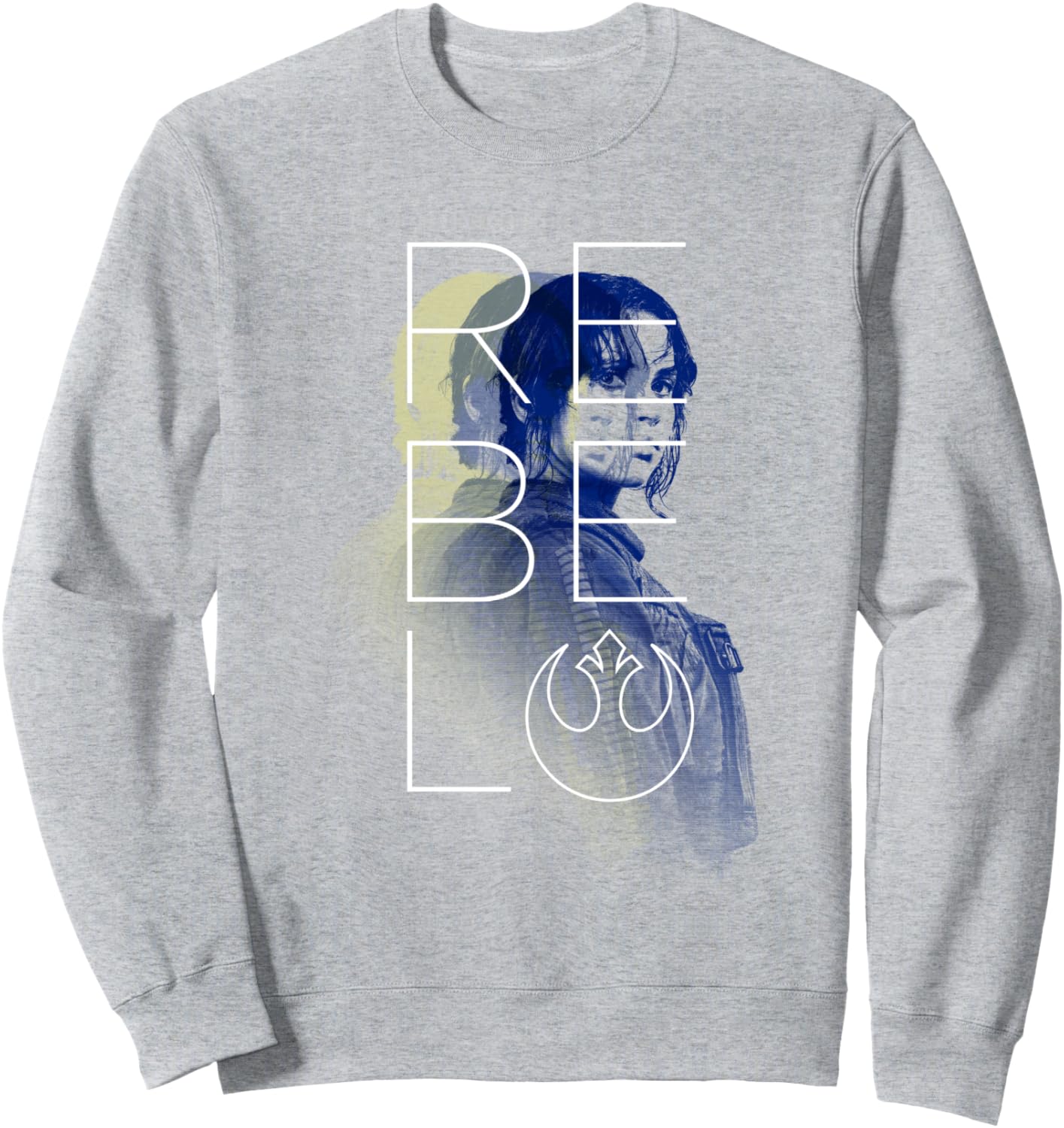 

Толстовка с изображением культового постера Джин Эрсо из Звездных войн: Изгой-один с большой грудью Star Wars, серый