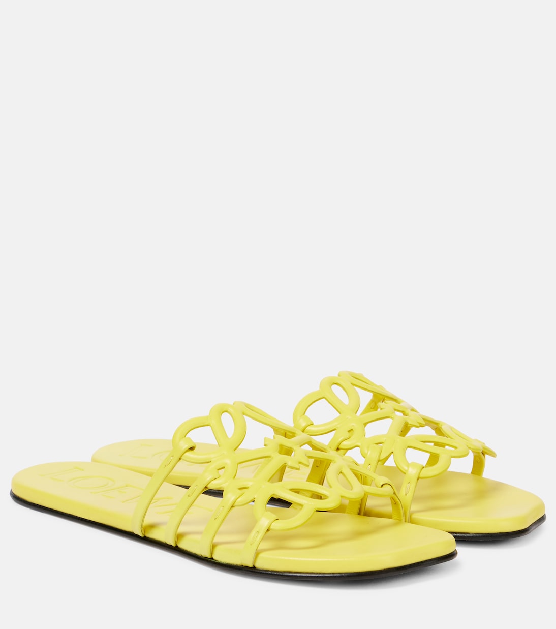 Сандалии Paula's Ibiza Petal Anagram из кожи Loewe, желтый