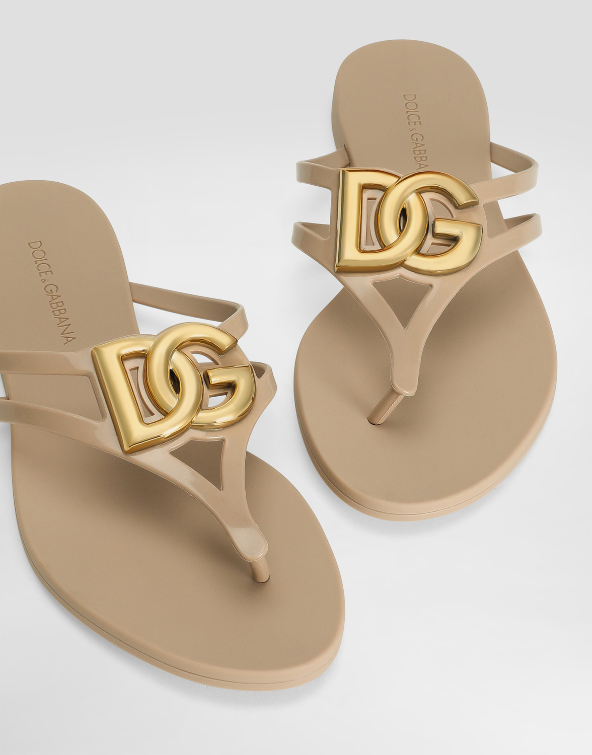 Резиновые шлепанцы для пляжа с логотипом DOLCE & GABBANA, мультиколор — фото 4
