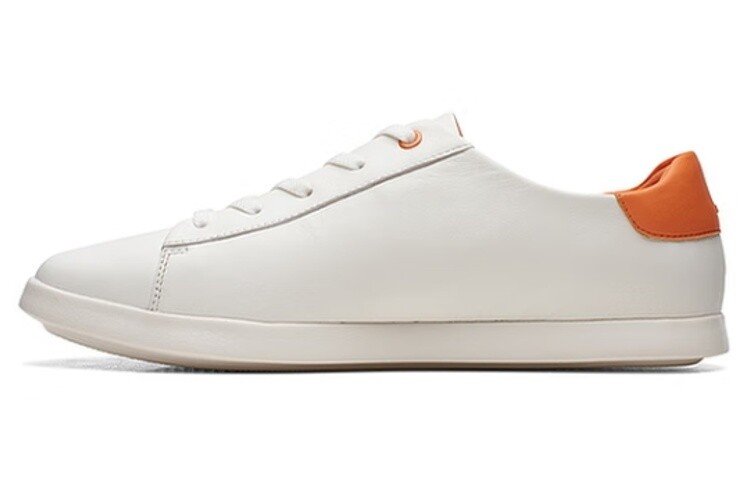 

Кроссовки clarks Stylish Skateboarding Shoes Women's Low-top White/orange, белый/оранжевый