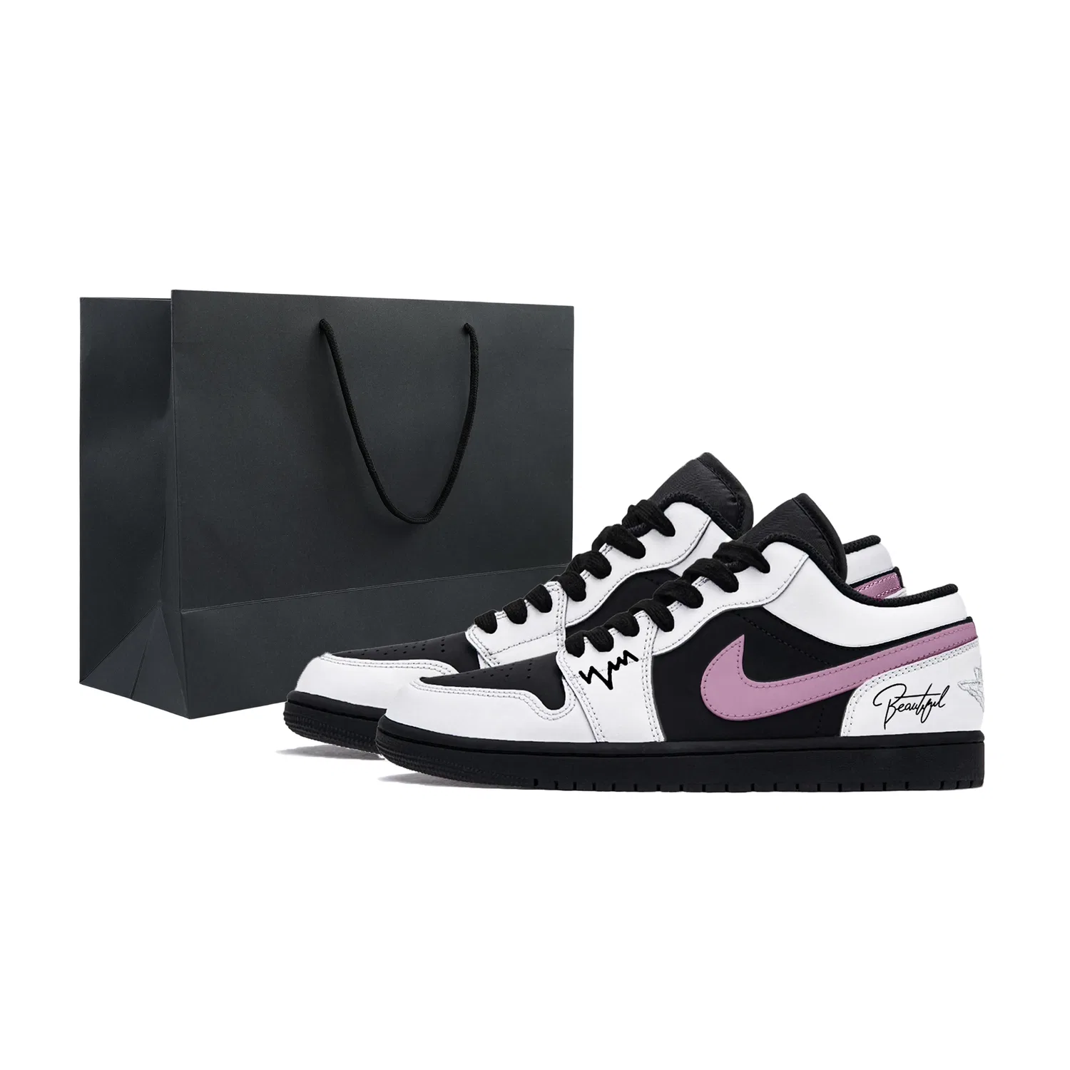 Кроссовки баскетбольные vintage Jordan Air 1 Low Twilight Cherry Blossom Black