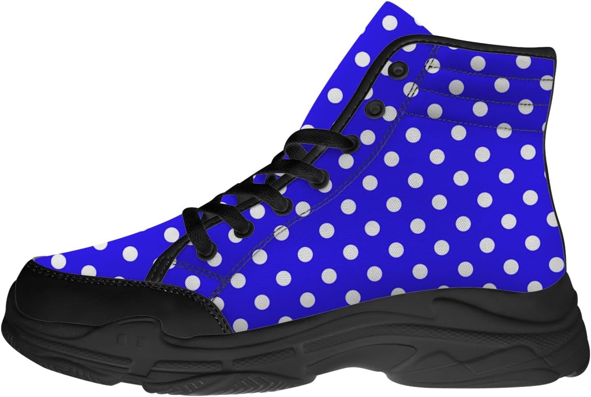 

Кроссовки Quorax с горошком для женщин, высокие сникерсы, текстильные на шнуровке, подарок для нее и для него, черный