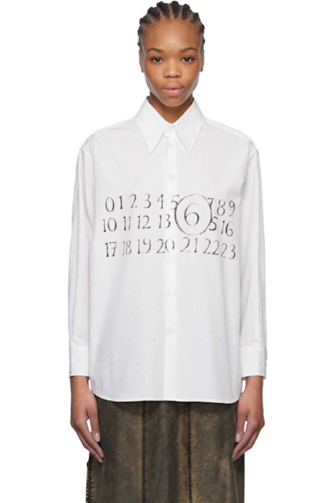 

Белая рубашка из хлопкового поплина MM6 Maison Margiela