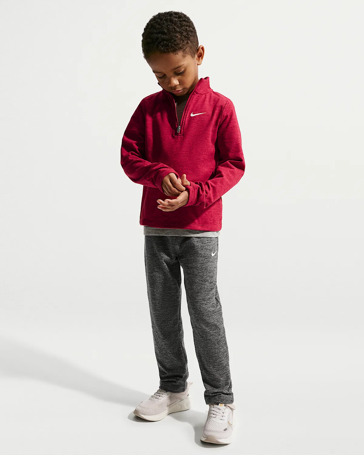 Детский комплект из двух предметов Quarter-Zip Sunset Nike, Black/Gym Red