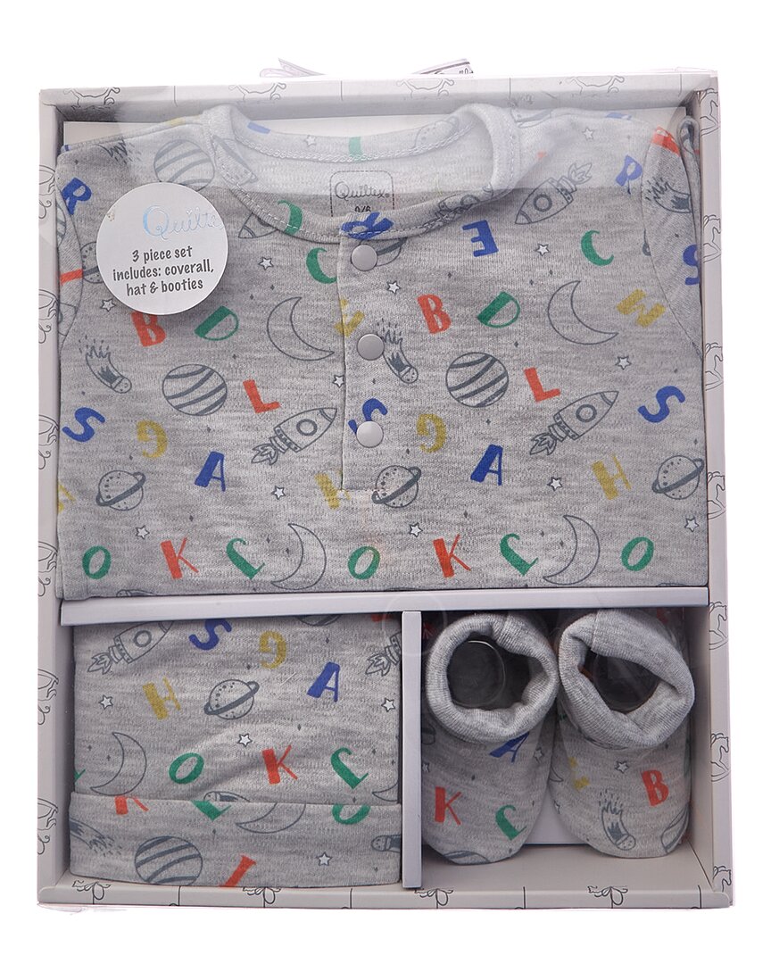 

Набор для новорожденных Quiltex Space Alphabet из 3 предметов, серый