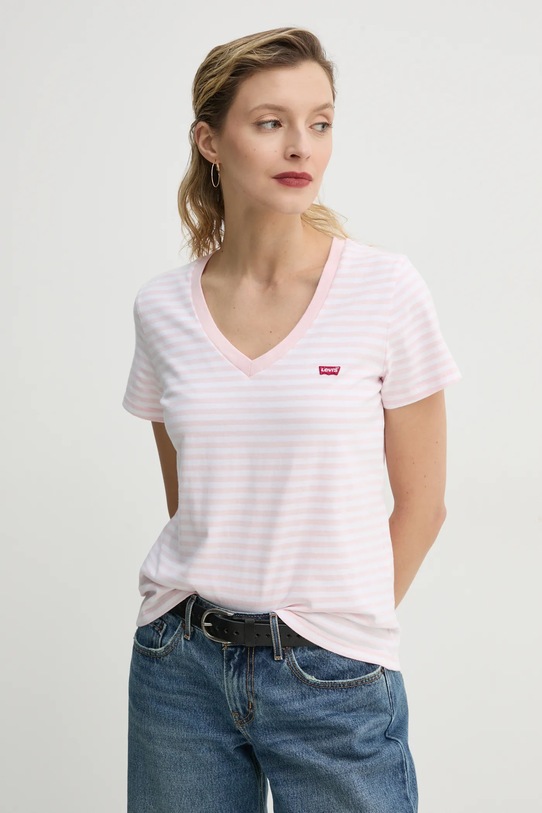 Футболка хлопковая LSE_PERFECT VNECK Levi'S, розовый — фото 4