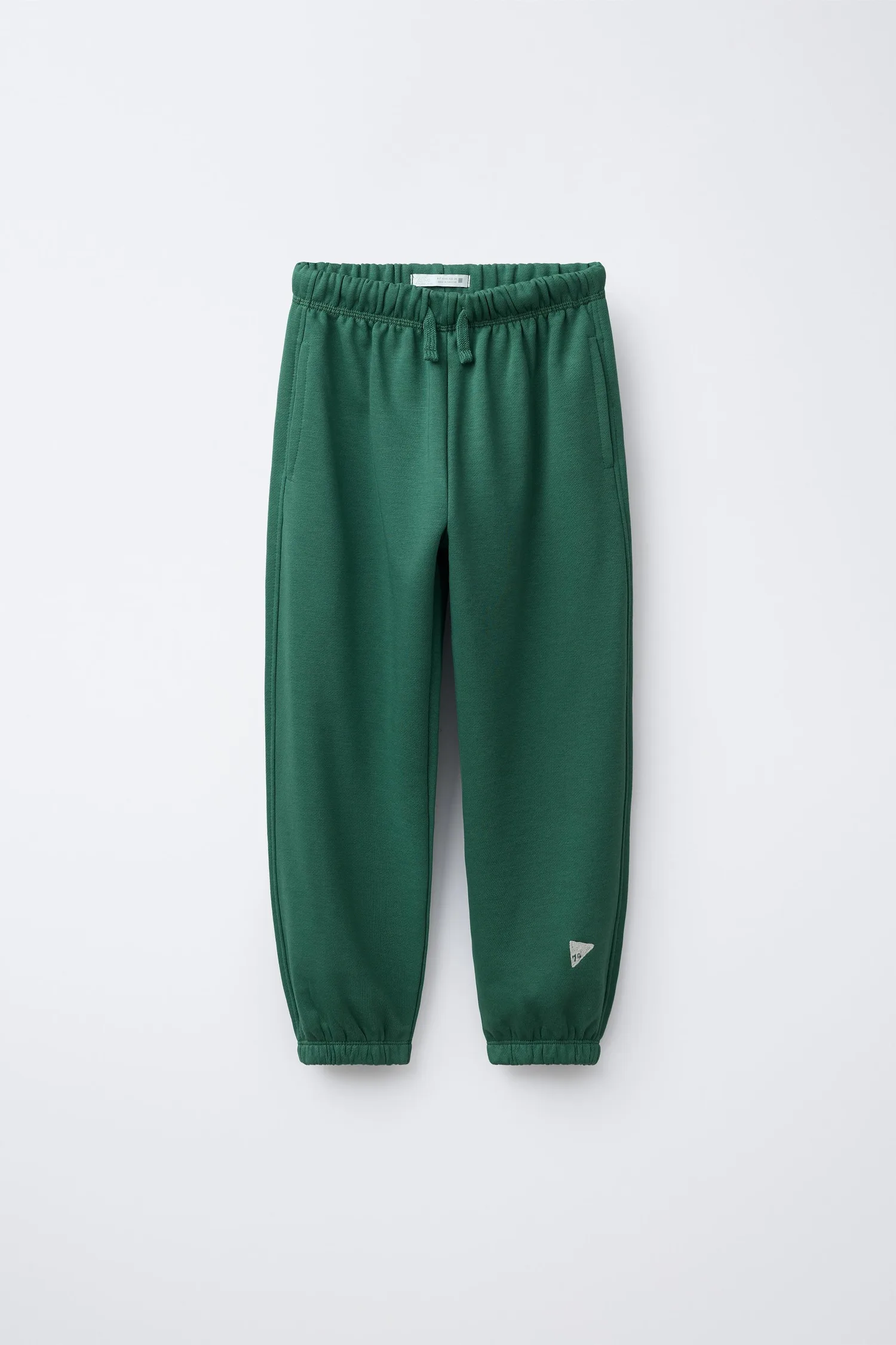 Комплект из спортивной толстовки и спортивных штанов с вышитым текстом Zara, зеленый — фото 4