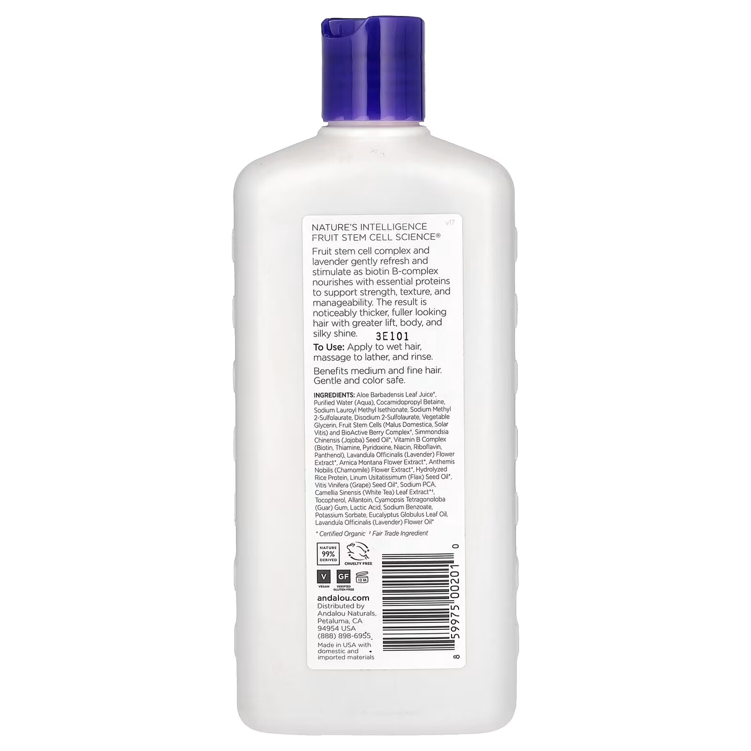 Шампунь Andalou Naturals для полного объема с лавандой и биотином, 340 мл — фото 2