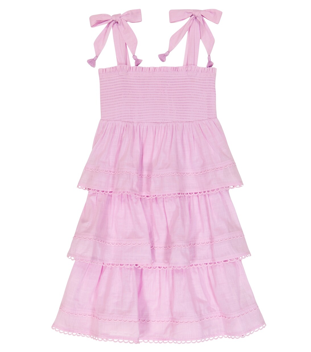 

Ярусное платье Clover из хлопка Zimmermann Kids, фиолетовый