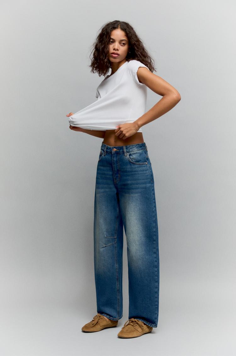 

Джинсы-Бочки Pull And Bear, синий
